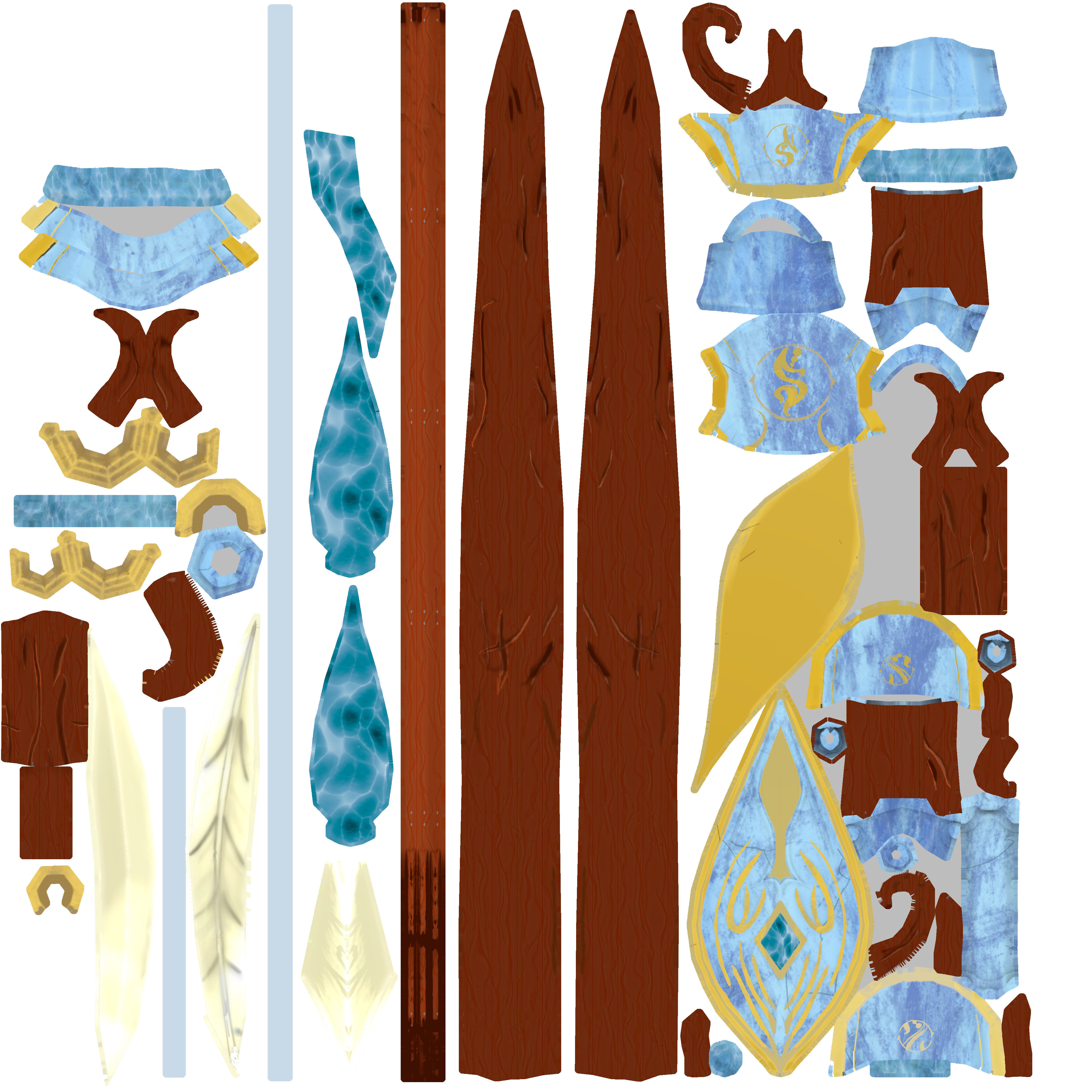 Elven bow and arrow  Low-poly 3D model_4