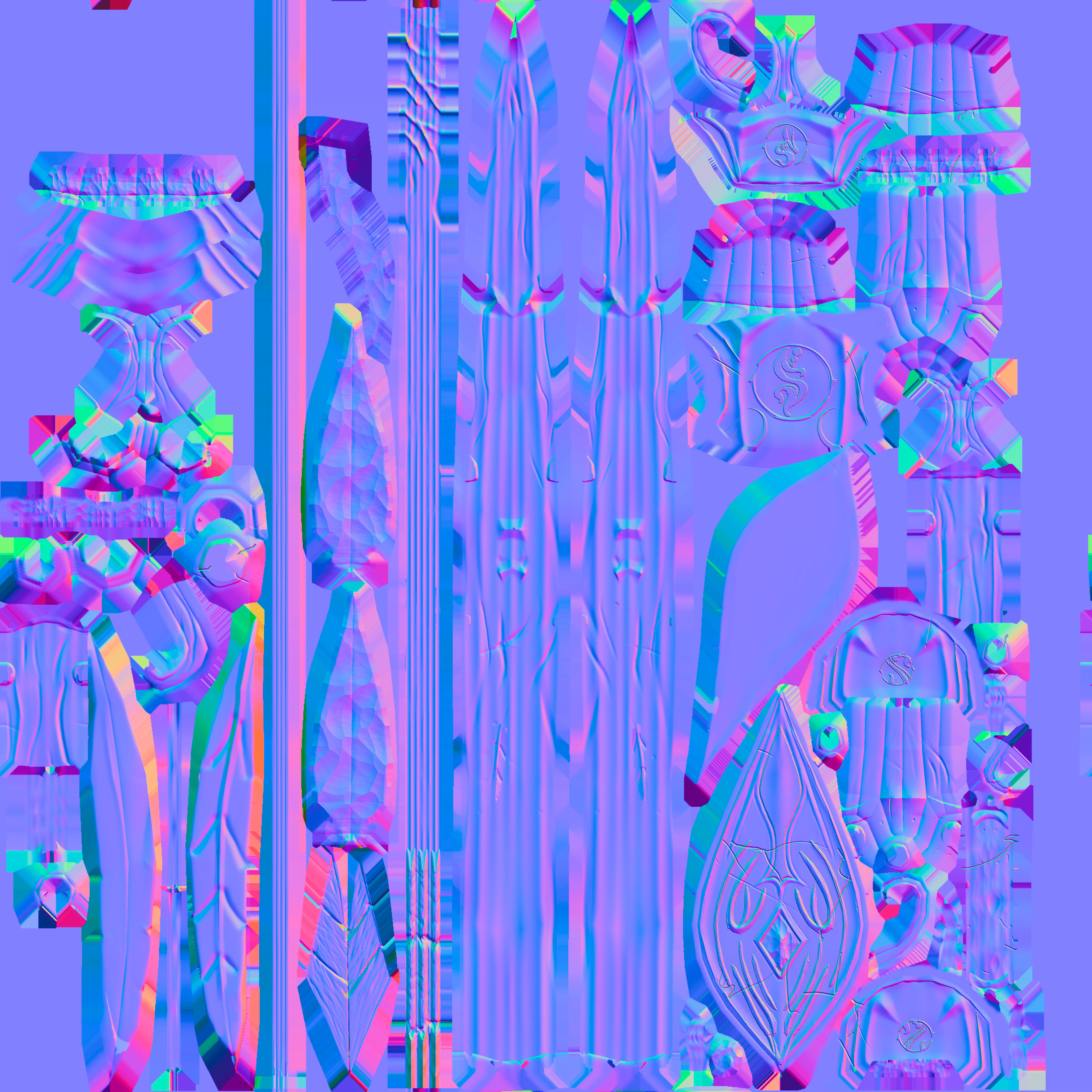 Elven bow and arrow  Low-poly 3D model_5