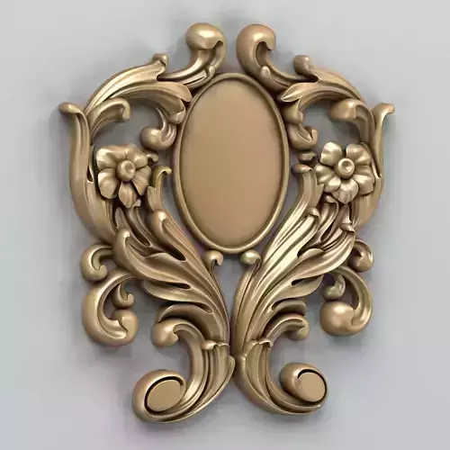 Carved decor vertical 002 3D model