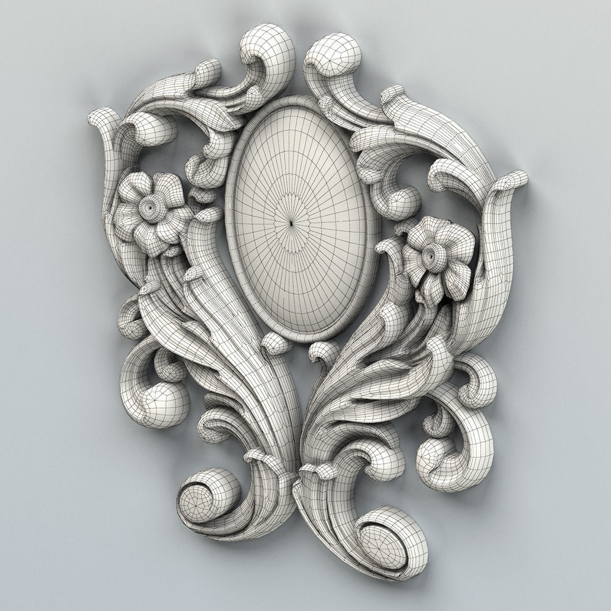 Carved decor vertical 002 3D model_6