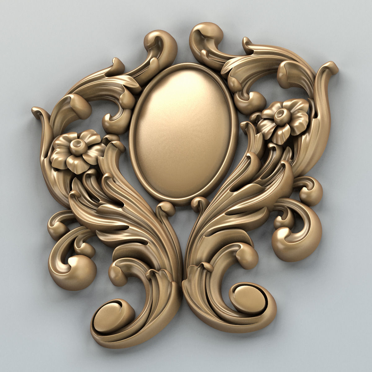 Carved decor vertical 002 3D model_4