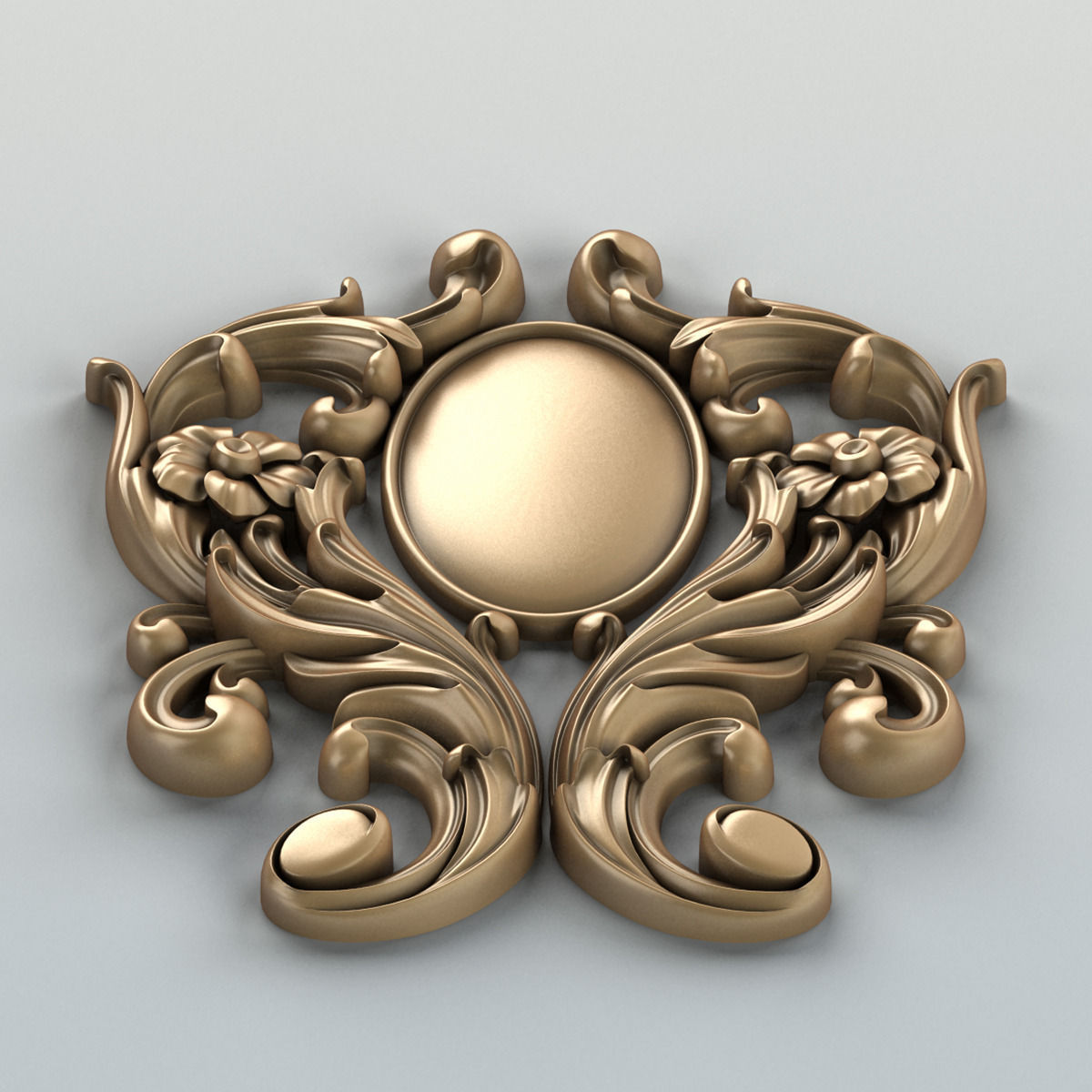 Carved decor vertical 002 3D model_3