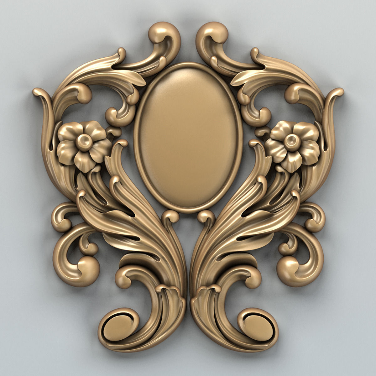 Carved decor vertical 002 3D model_1