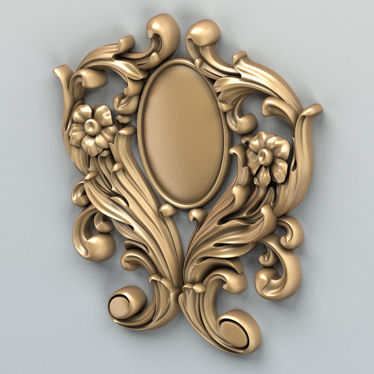 Carved decor vertical 002 3D model_2