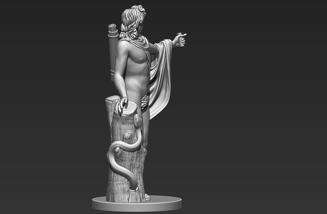 Apollo Greek Statue 3D print model_9