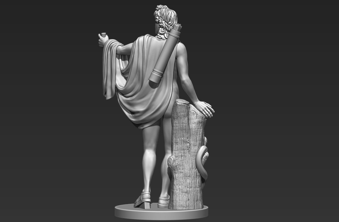 Apollo Greek Statue 3D print model_8