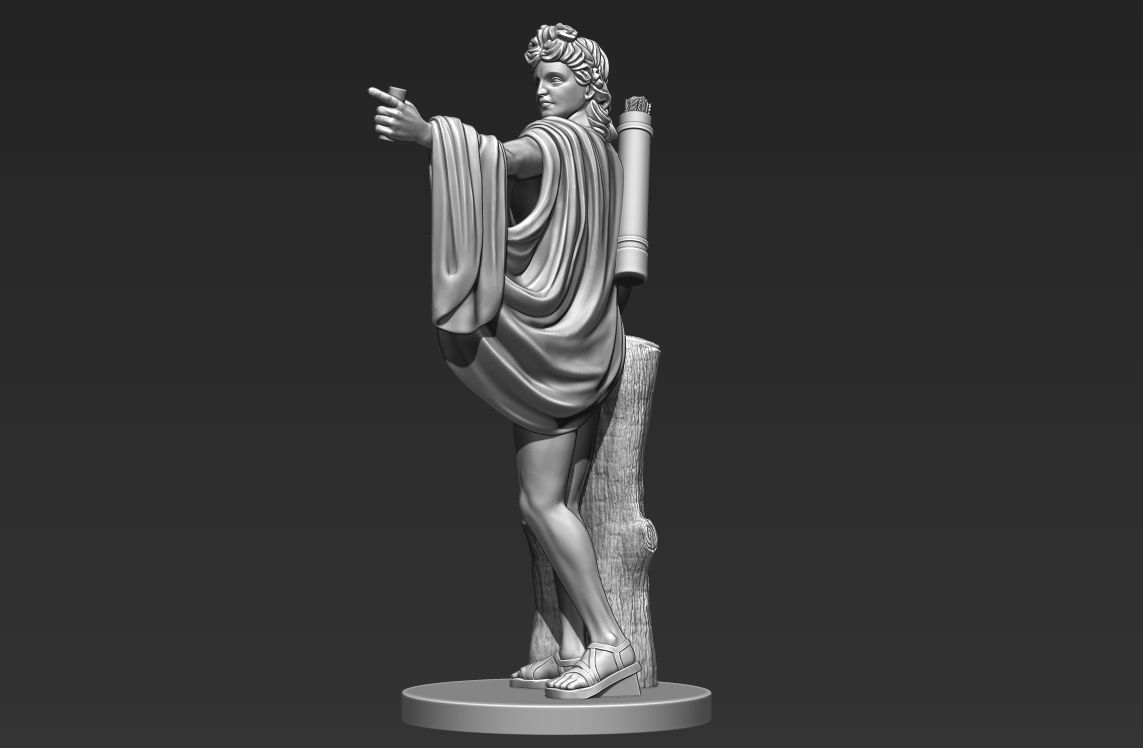 Apollo Greek Statue 3D print model_7