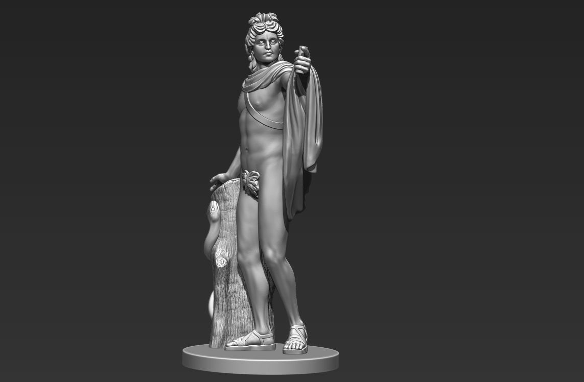 Apollo Greek Statue 3D print model_11