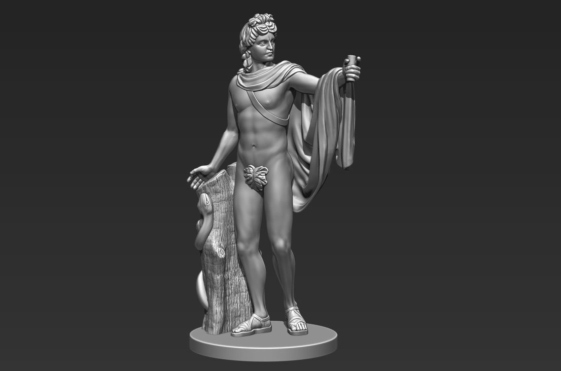 Apollo Greek Statue 3D print model_3