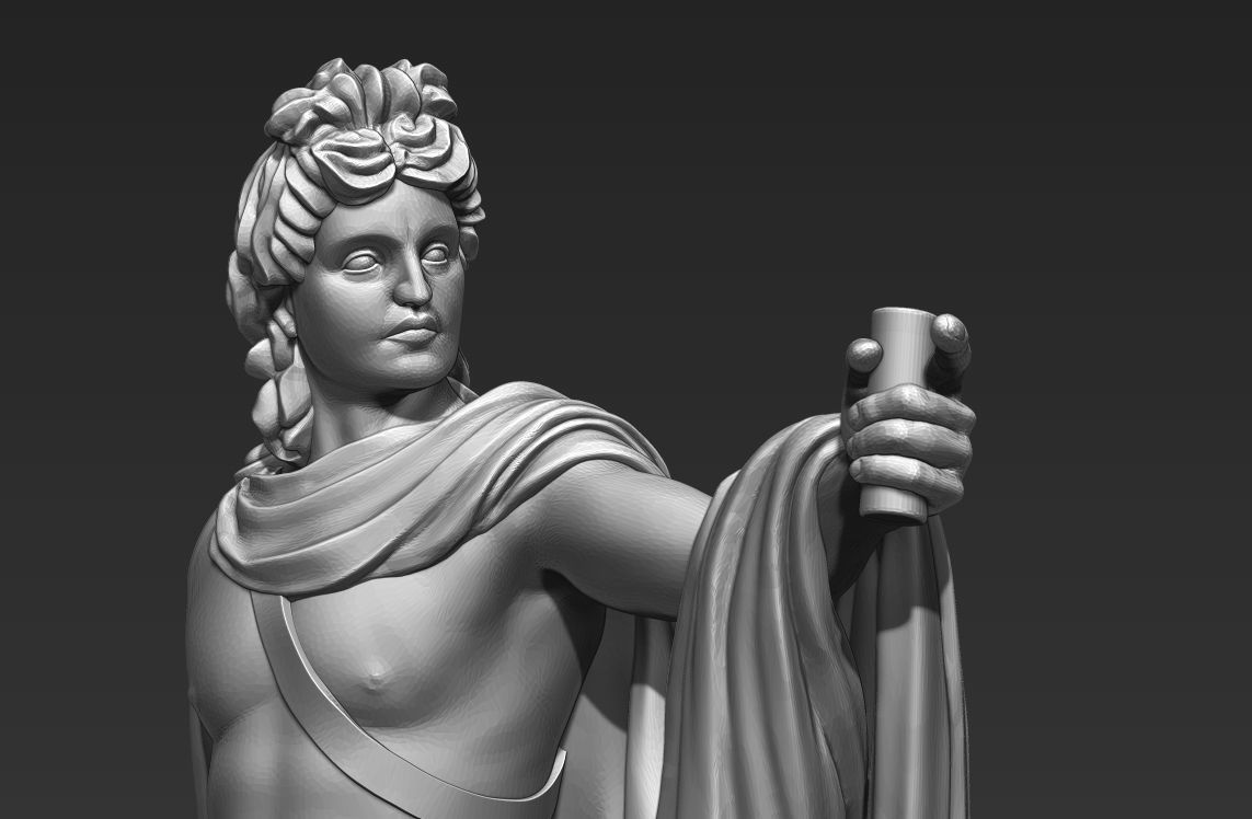 Apollo Greek Statue 3D print model_4