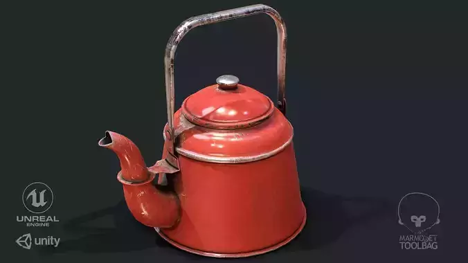 Old Teapot Low-poly 3D model