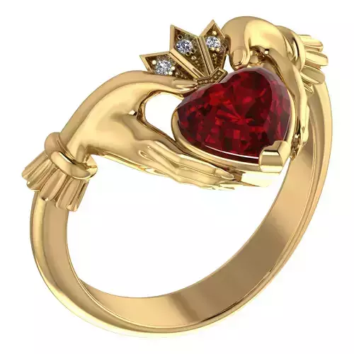 Claddagh ring 3D print model
