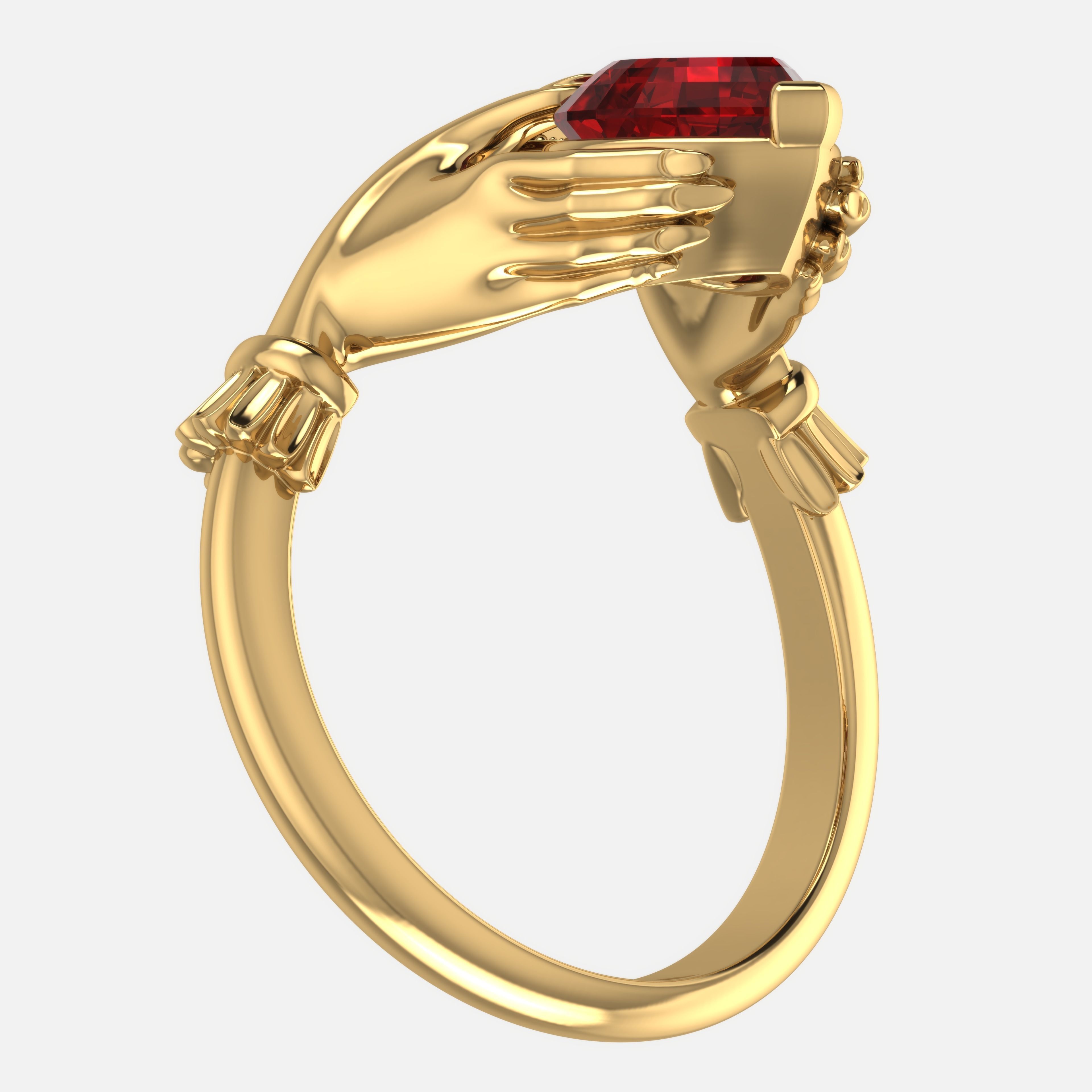 Claddagh ring 3D print model_2
