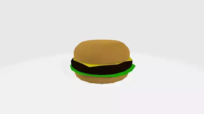 Low-Poly Cartoon Hamburger