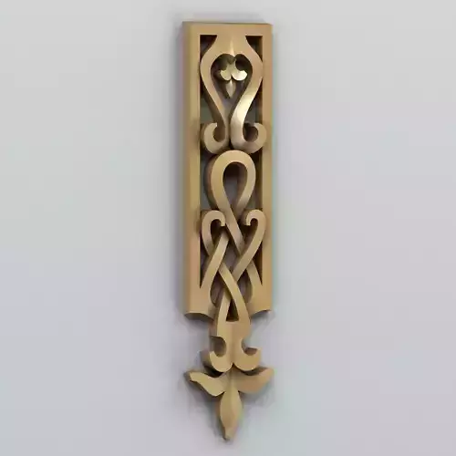 Carved decor vertical 003 Free 3D model