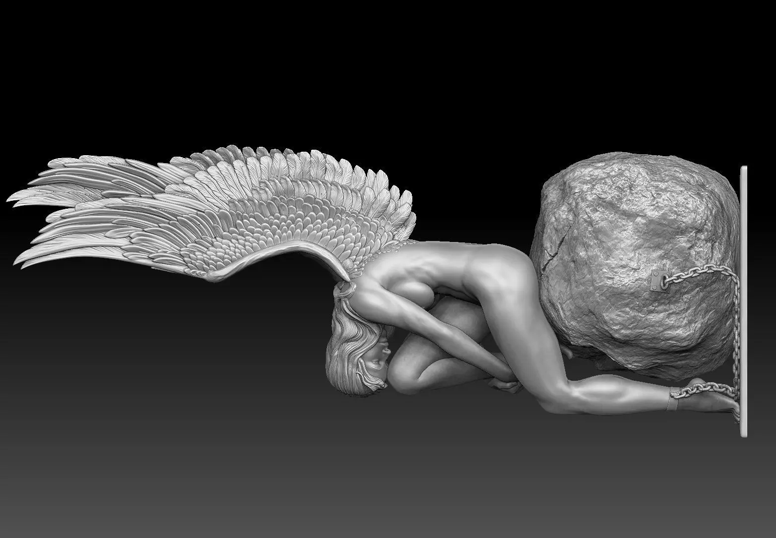 angel beautiful woman 3D print model_0