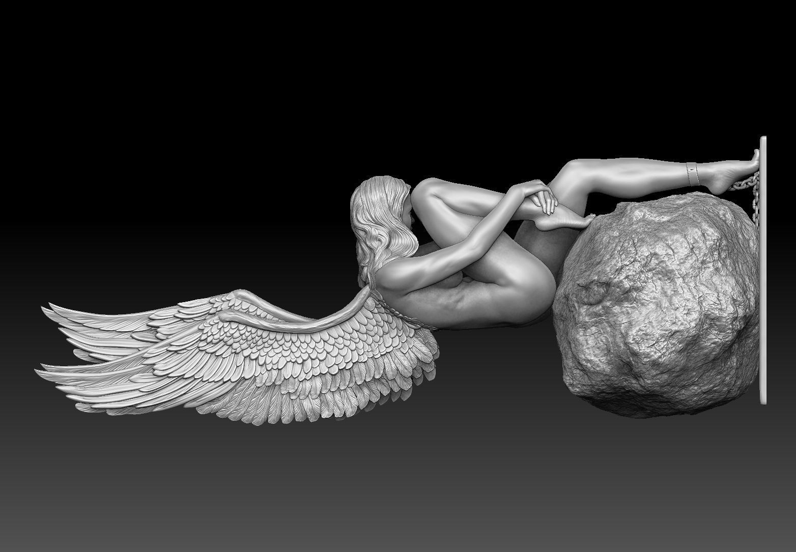 angel beautiful woman 3D print model_5