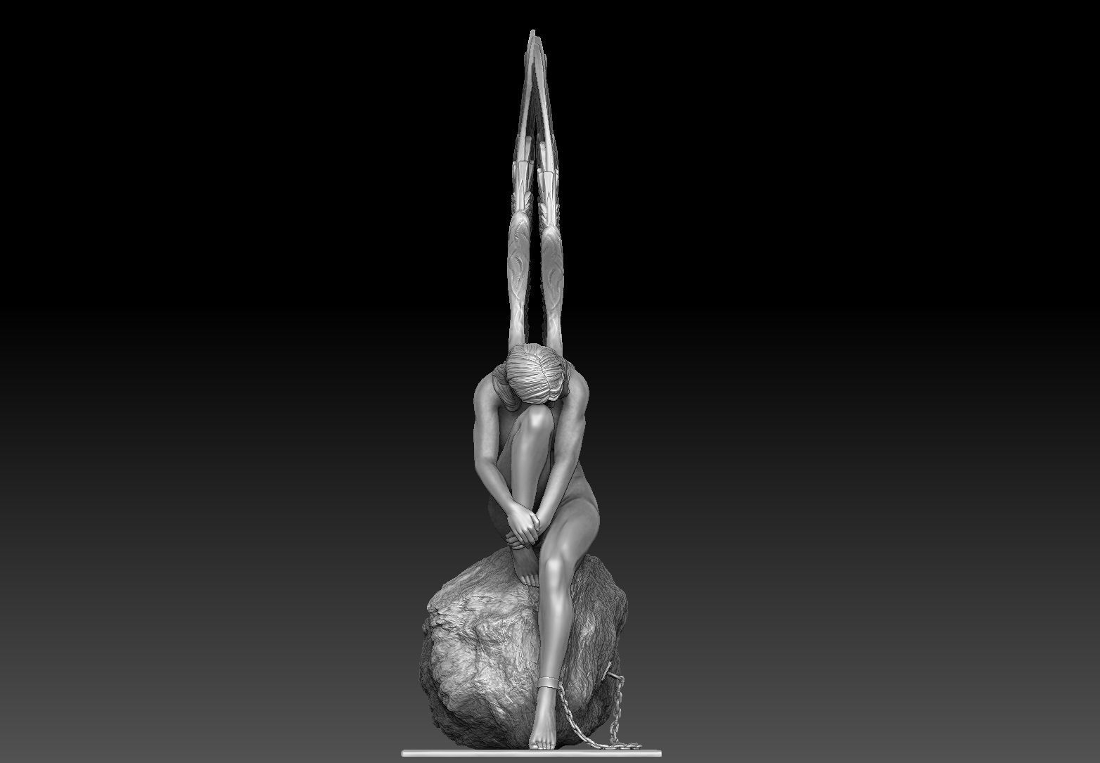 angel beautiful woman 3D print model_4