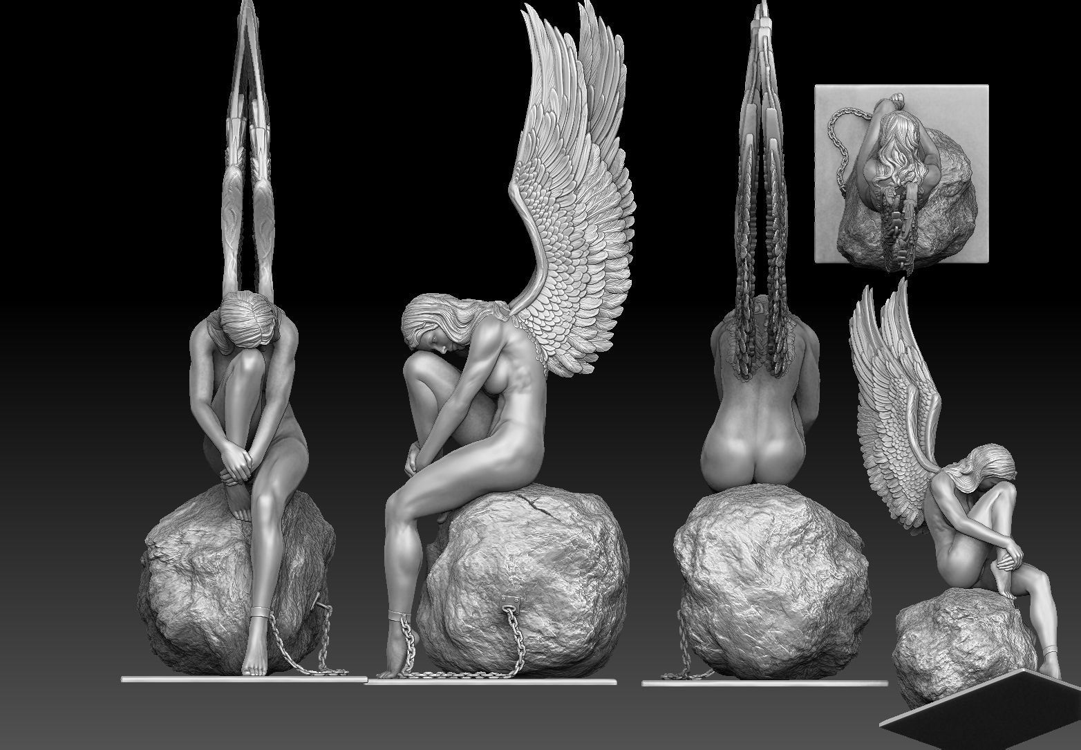 angel beautiful woman 3D print model_8