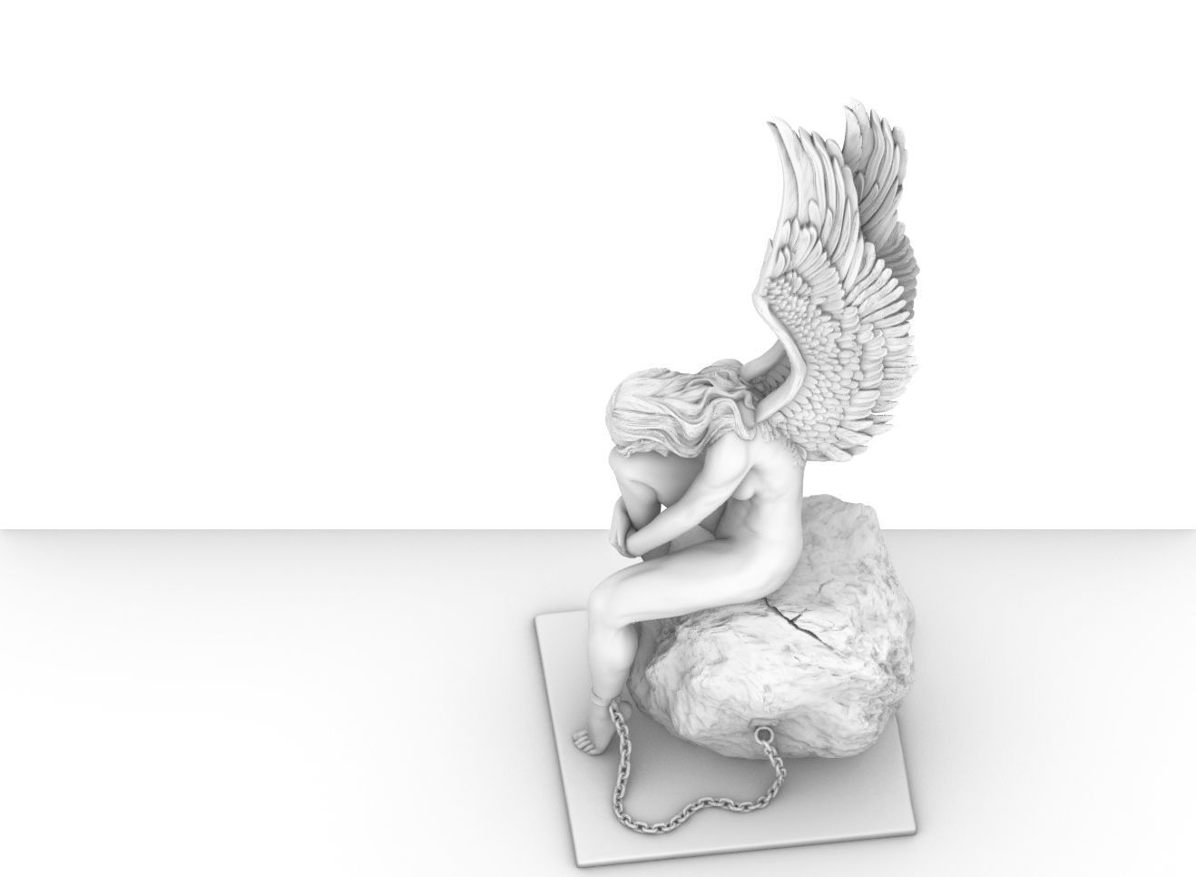 angel beautiful woman 3D print model_3