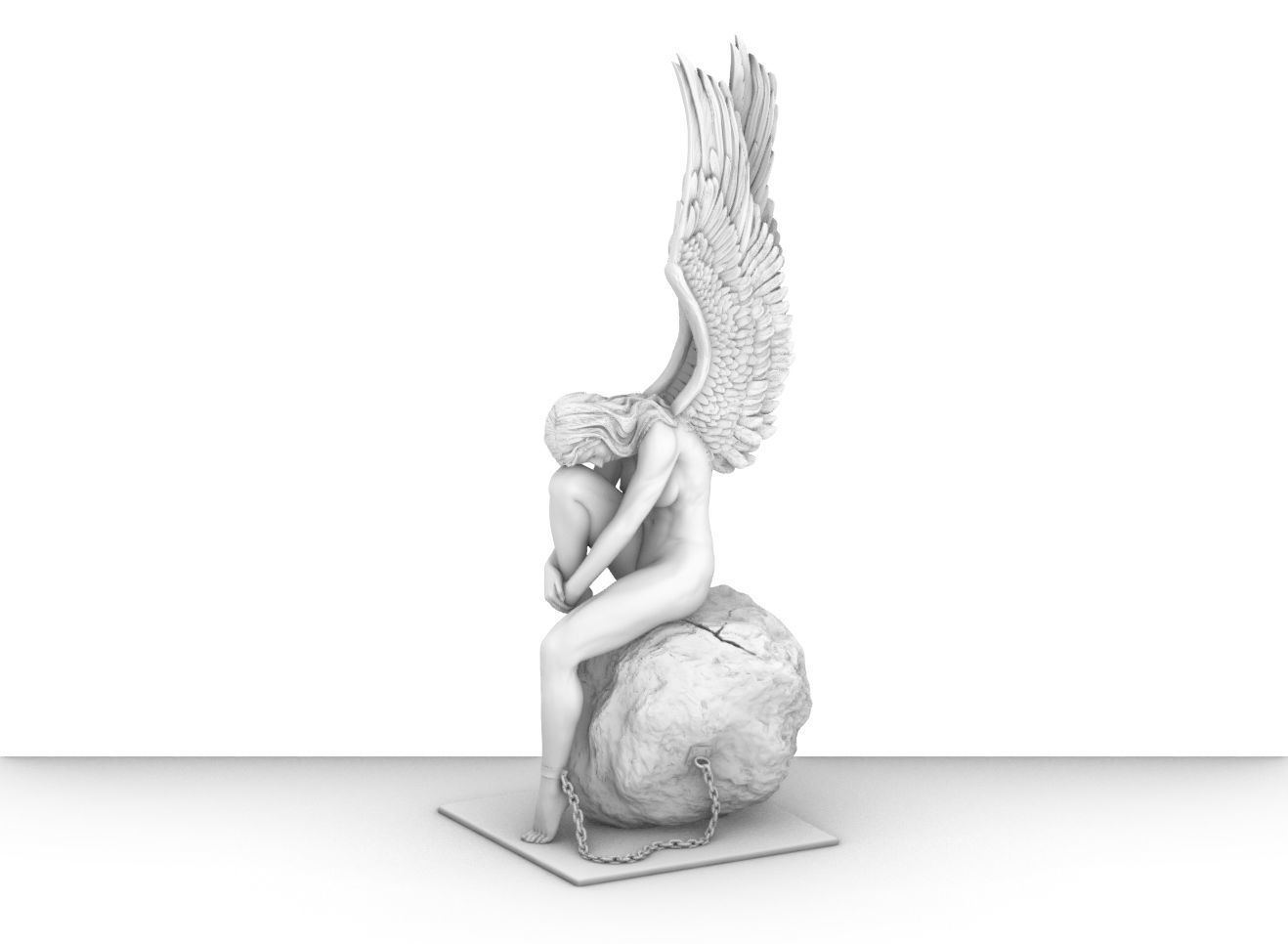 angel beautiful woman 3D print model_11