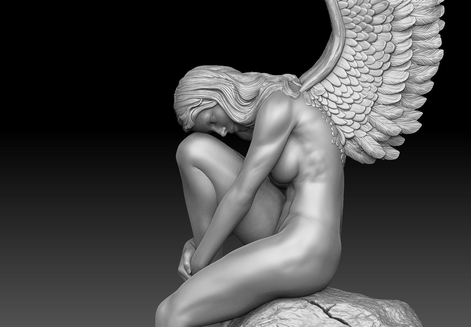 angel beautiful woman 3D print model_1