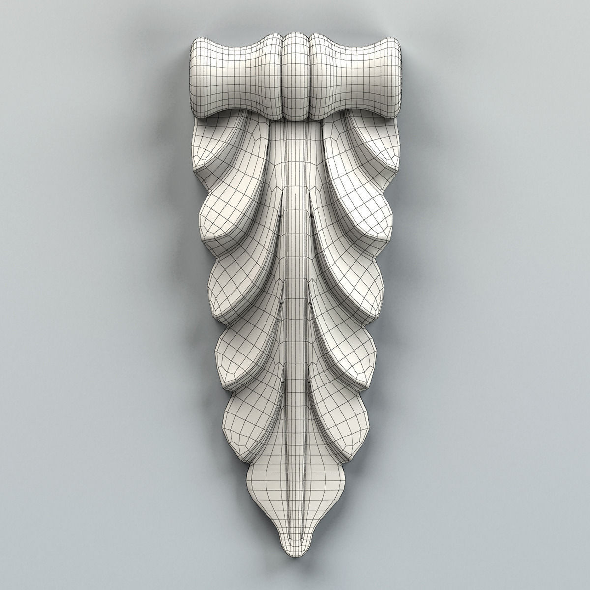 Carved decor vertical 004 3D model_5