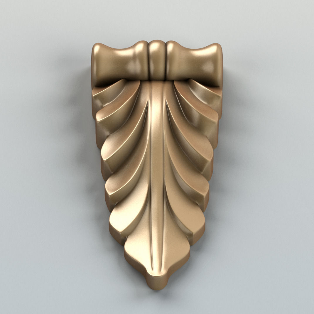 Carved decor vertical 004 3D model_4