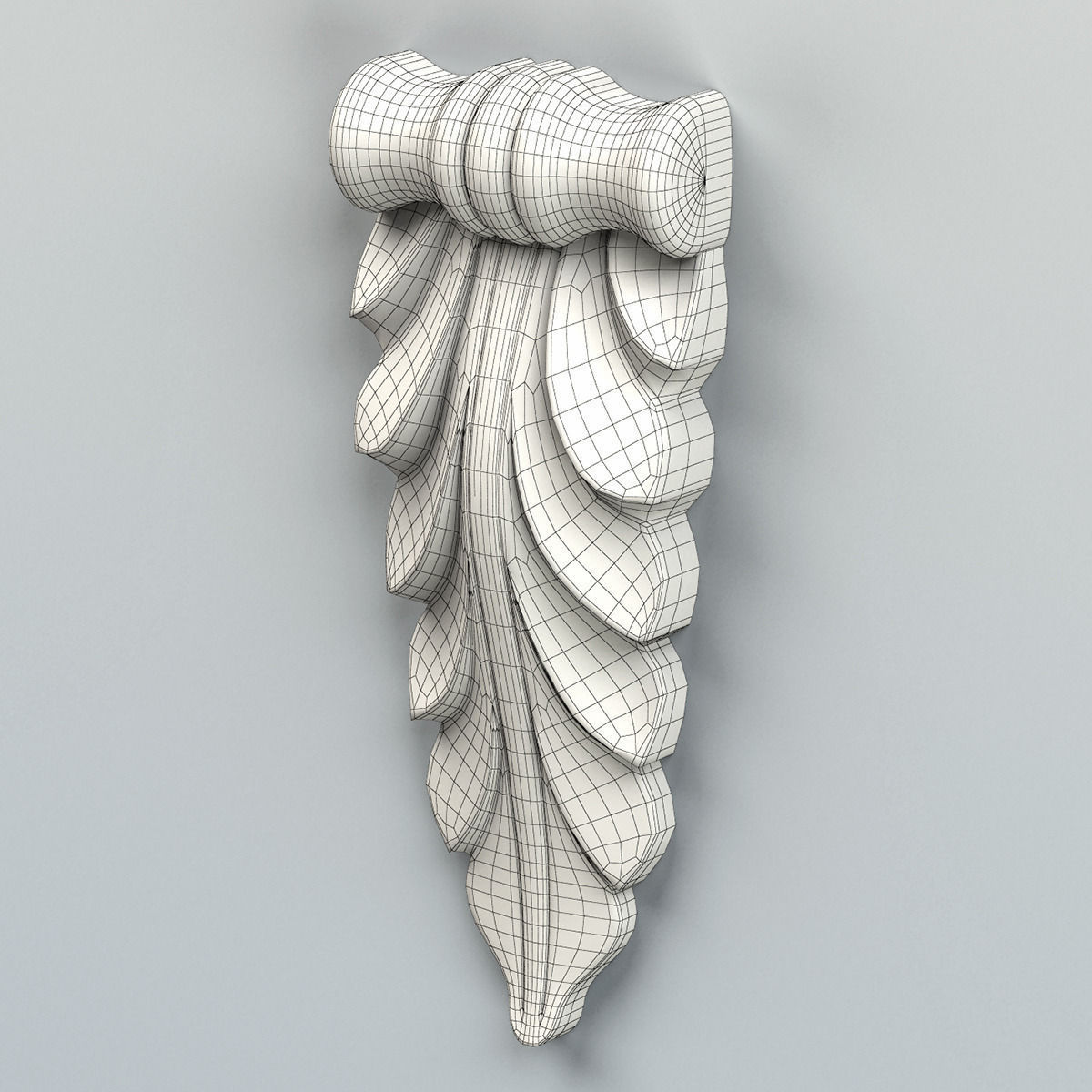 Carved decor vertical 004 3D model_6