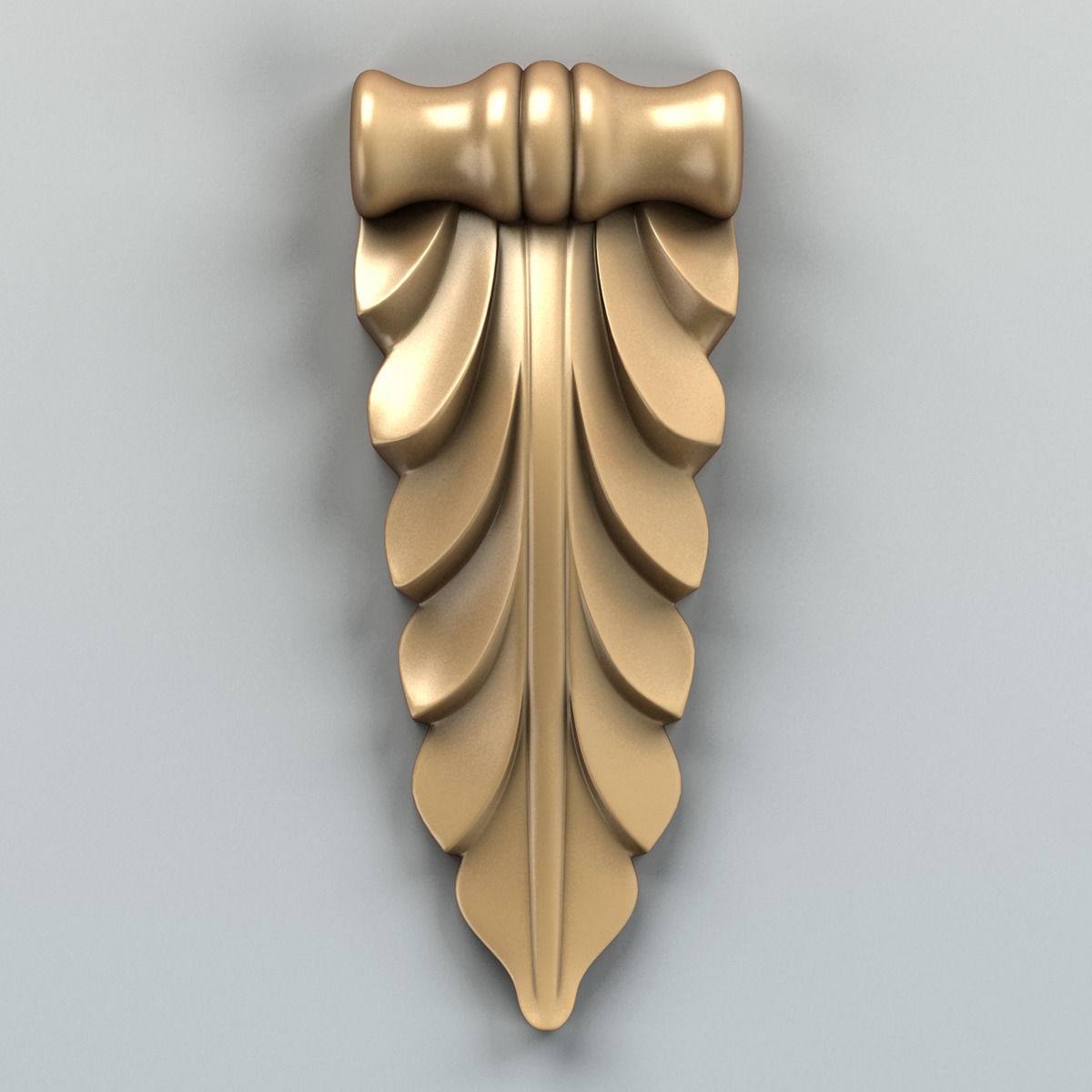 Carved decor vertical 004 3D model_1
