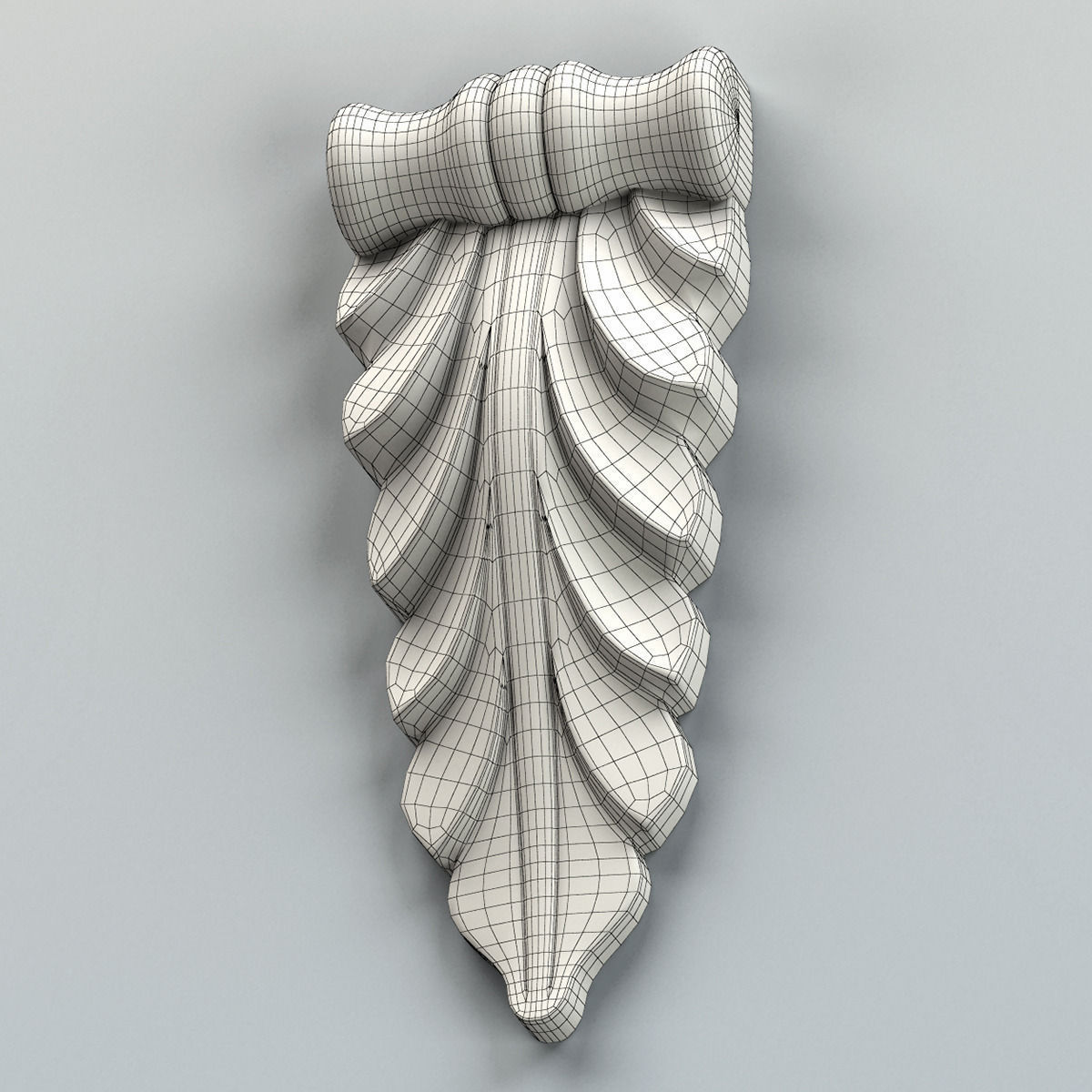 Carved decor vertical 004 3D model_7
