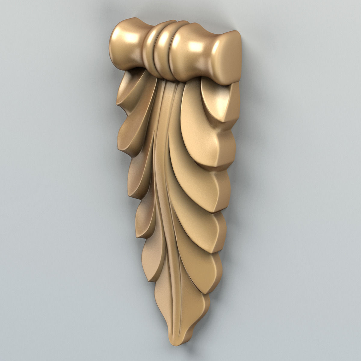 Carved decor vertical 004 3D model_2