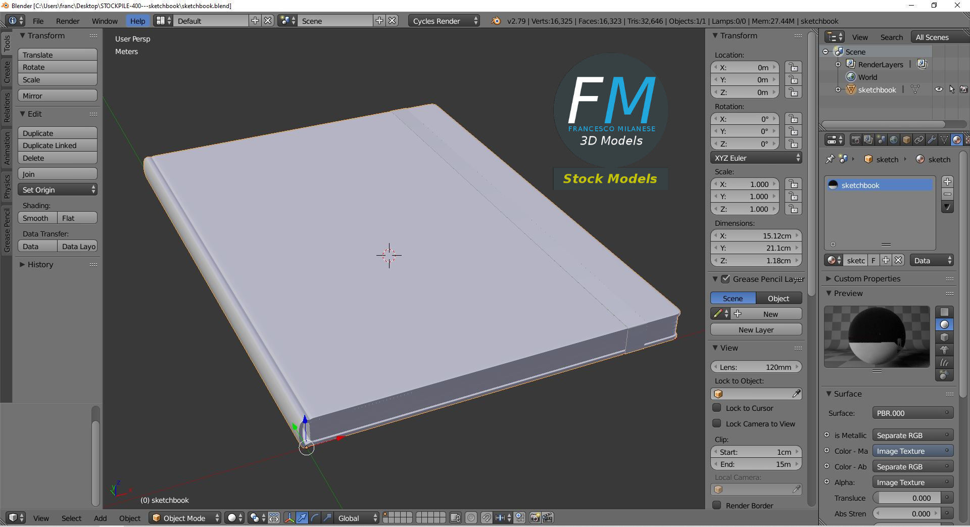 Sketchbook notebook 3D model_9