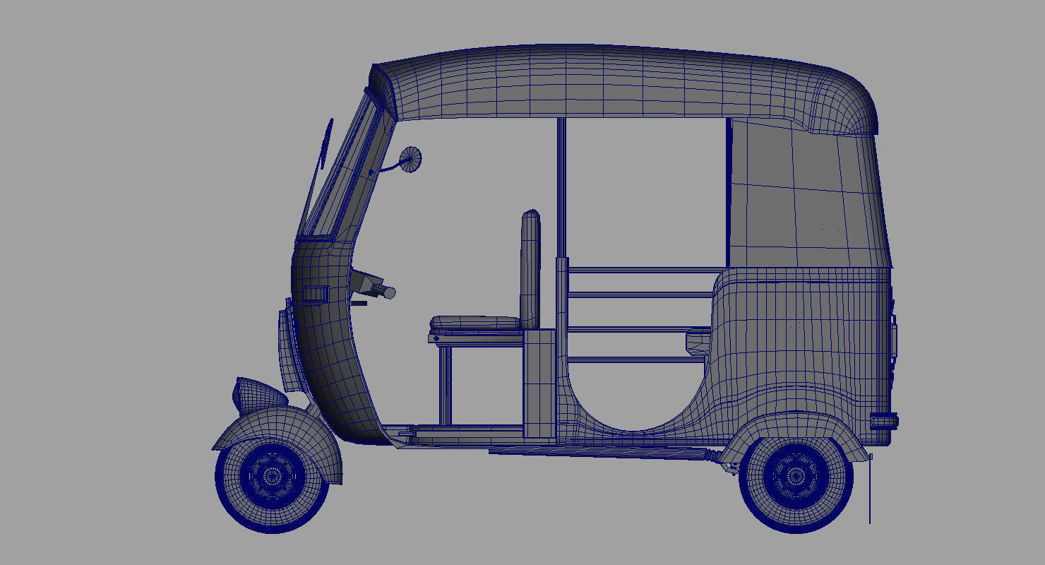 Auto rickshaw 3d model 3D model_7