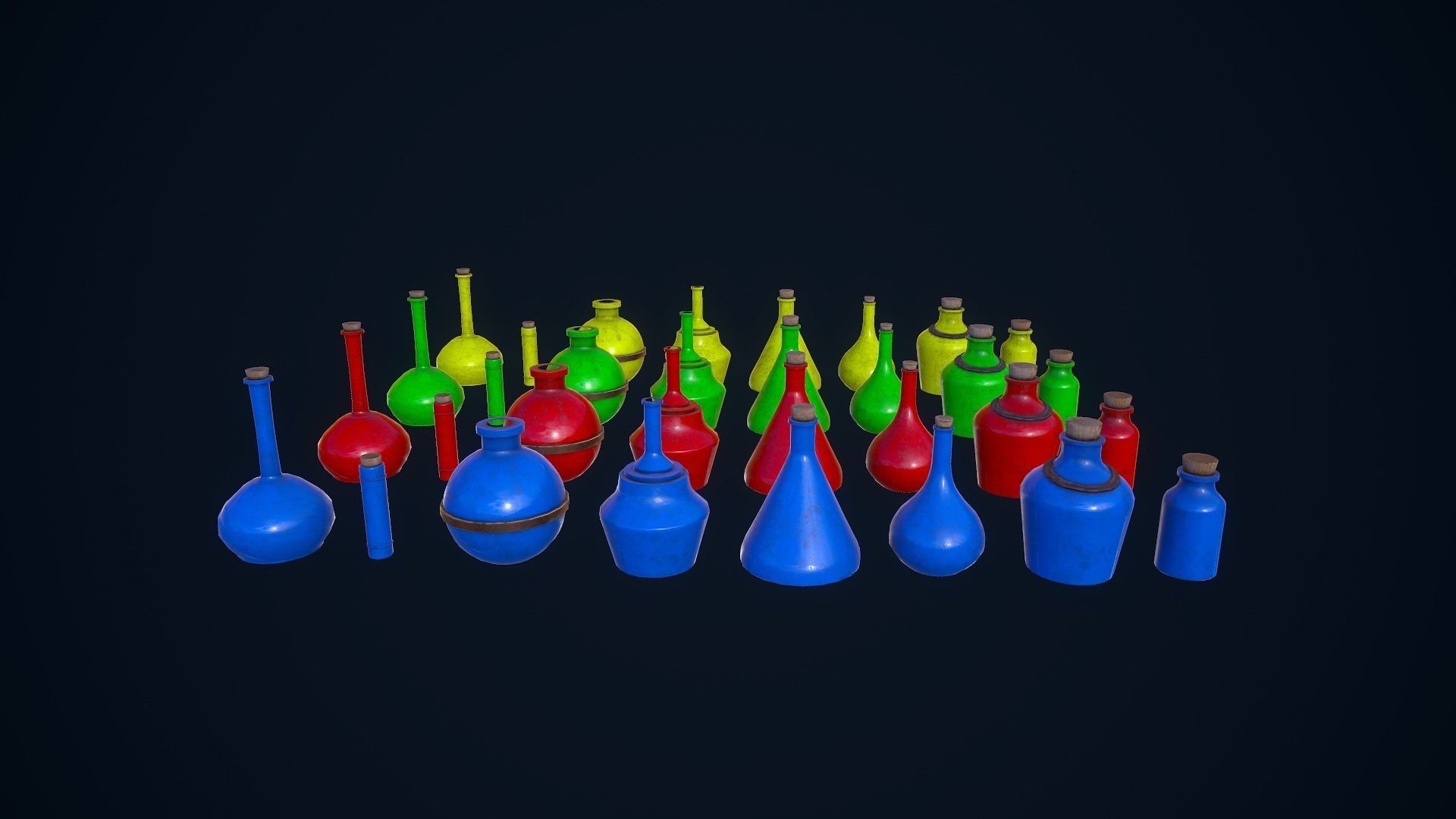 Potion Bottles Low-poly 3D model_21