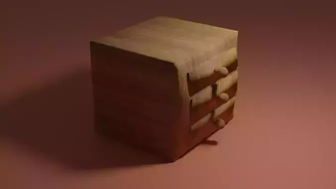 Nightstand wooden box with three drawers