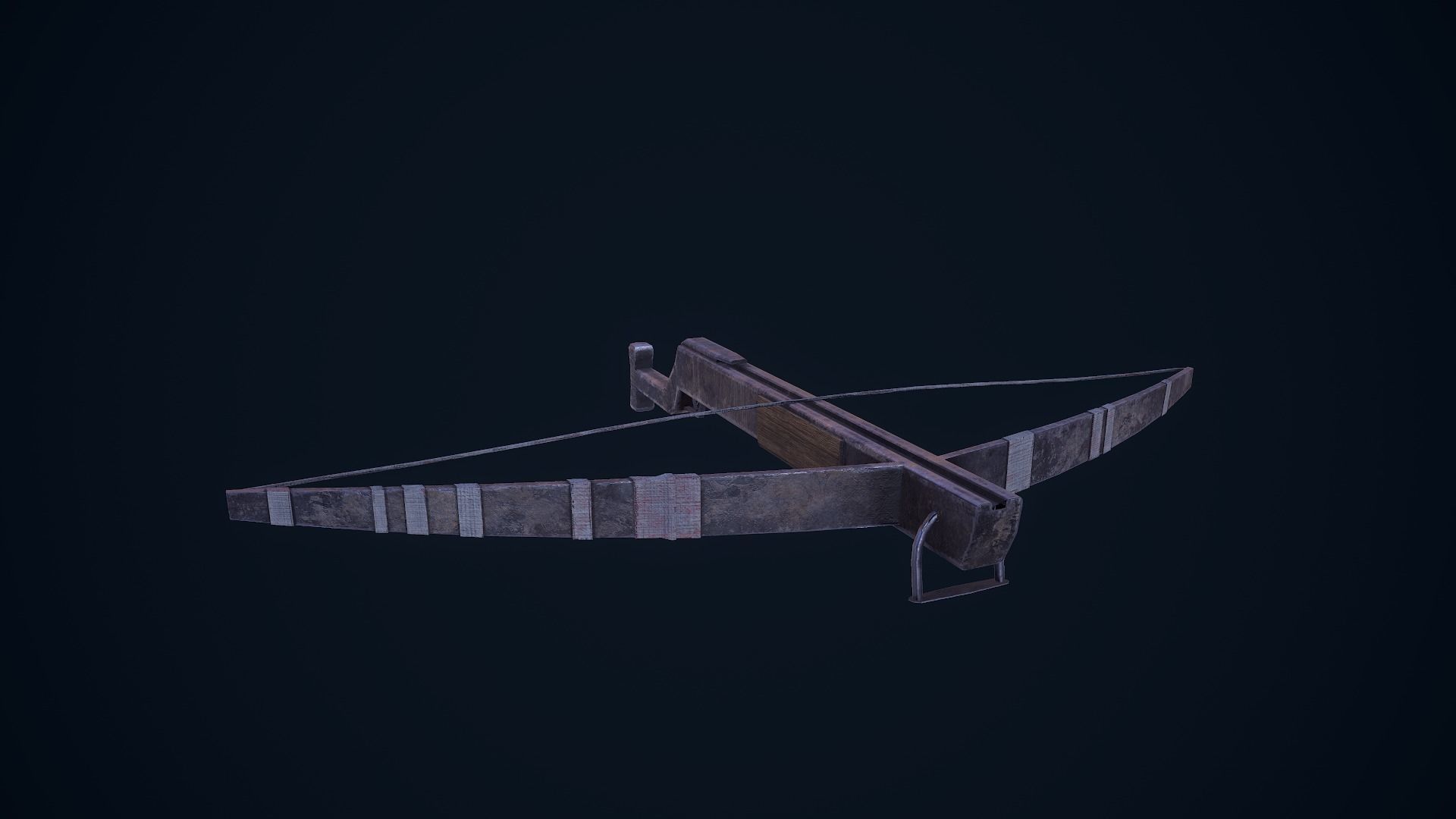 Crossbow bow and arrow Low-poly 3D model_8
