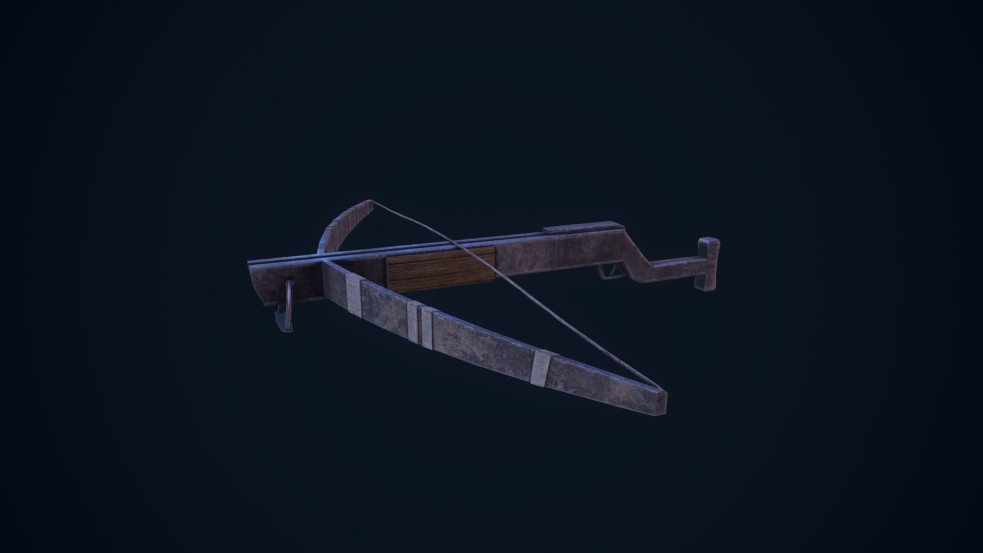 Crossbow bow and arrow Low-poly 3D model_11