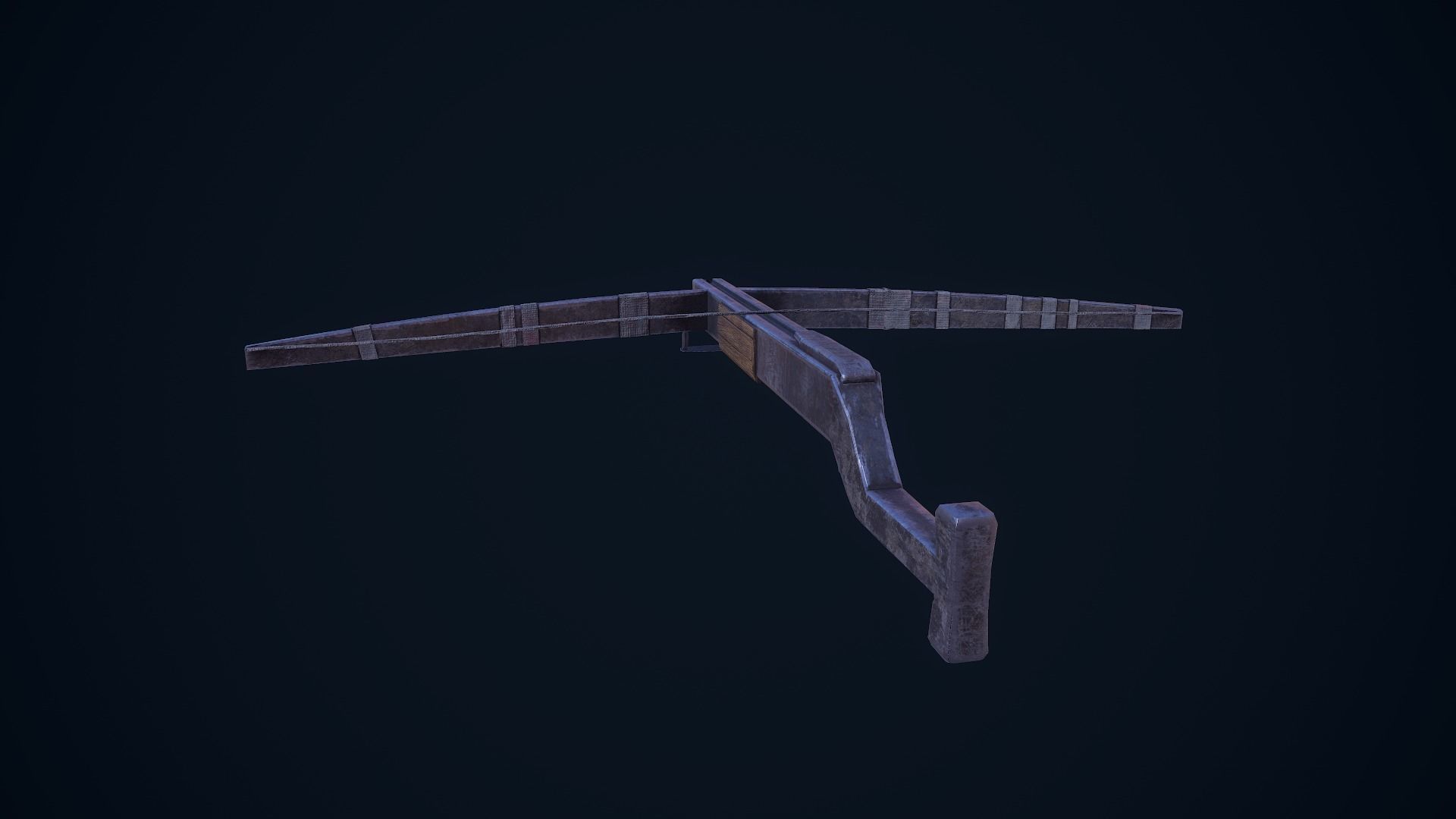 Crossbow bow and arrow Low-poly 3D model_2