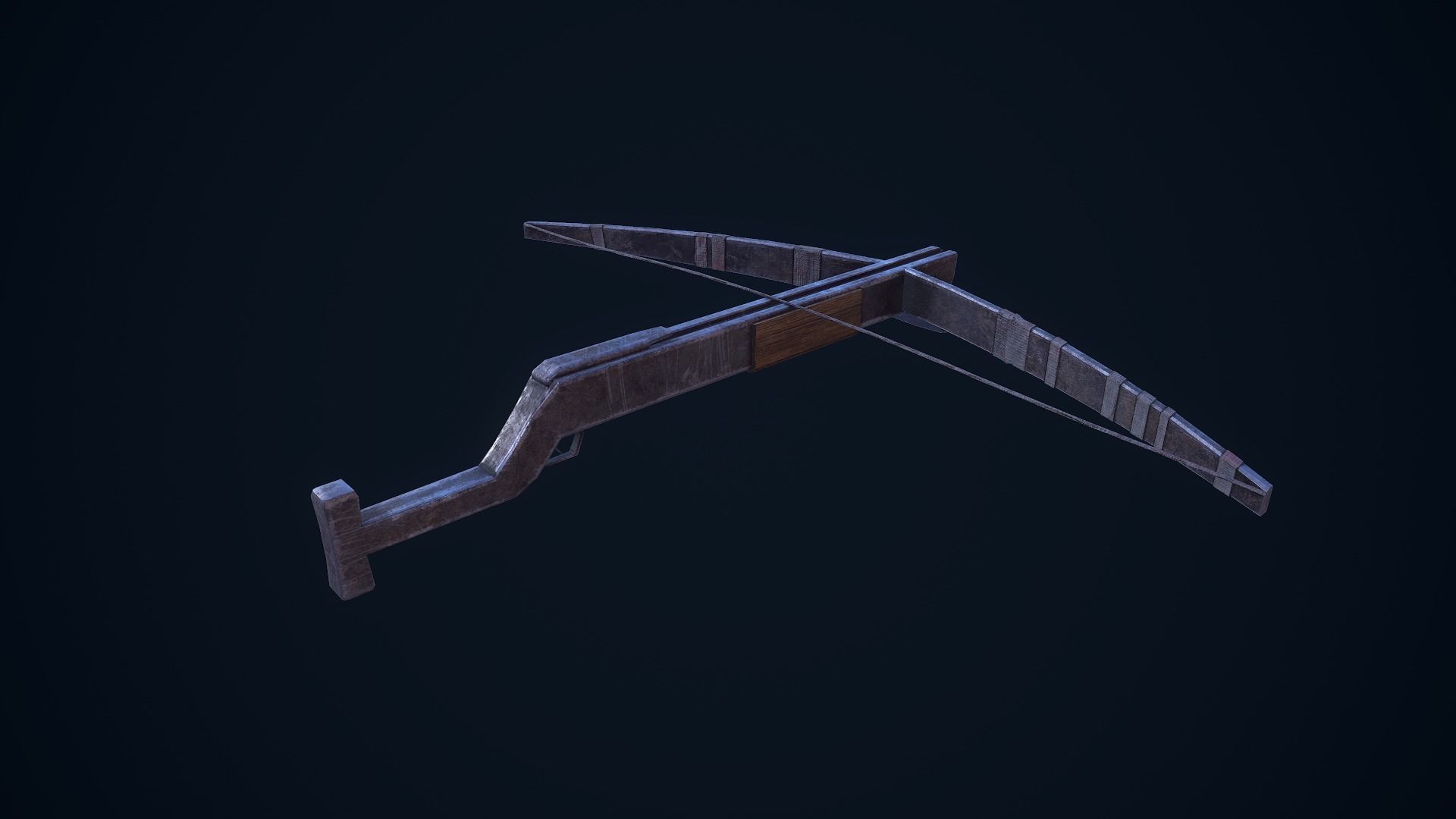 Crossbow bow and arrow Low-poly 3D model_5