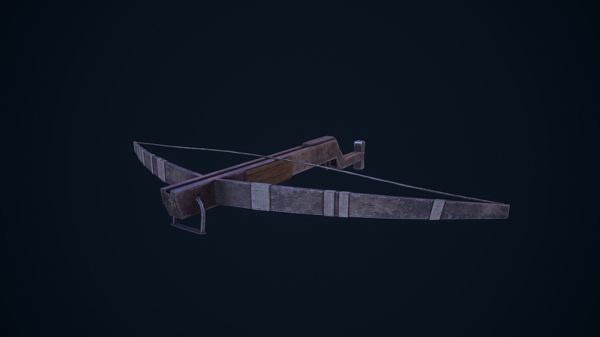Crossbow bow and arrow Low-poly 3D model_10