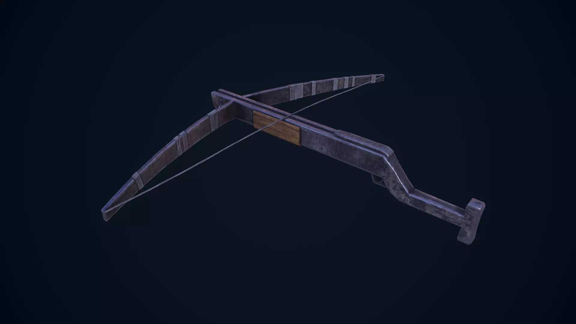 Crossbow bow and arrow Low-poly 3D model_0