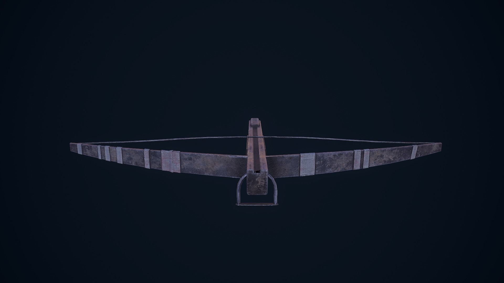 Crossbow bow and arrow Low-poly 3D model_9