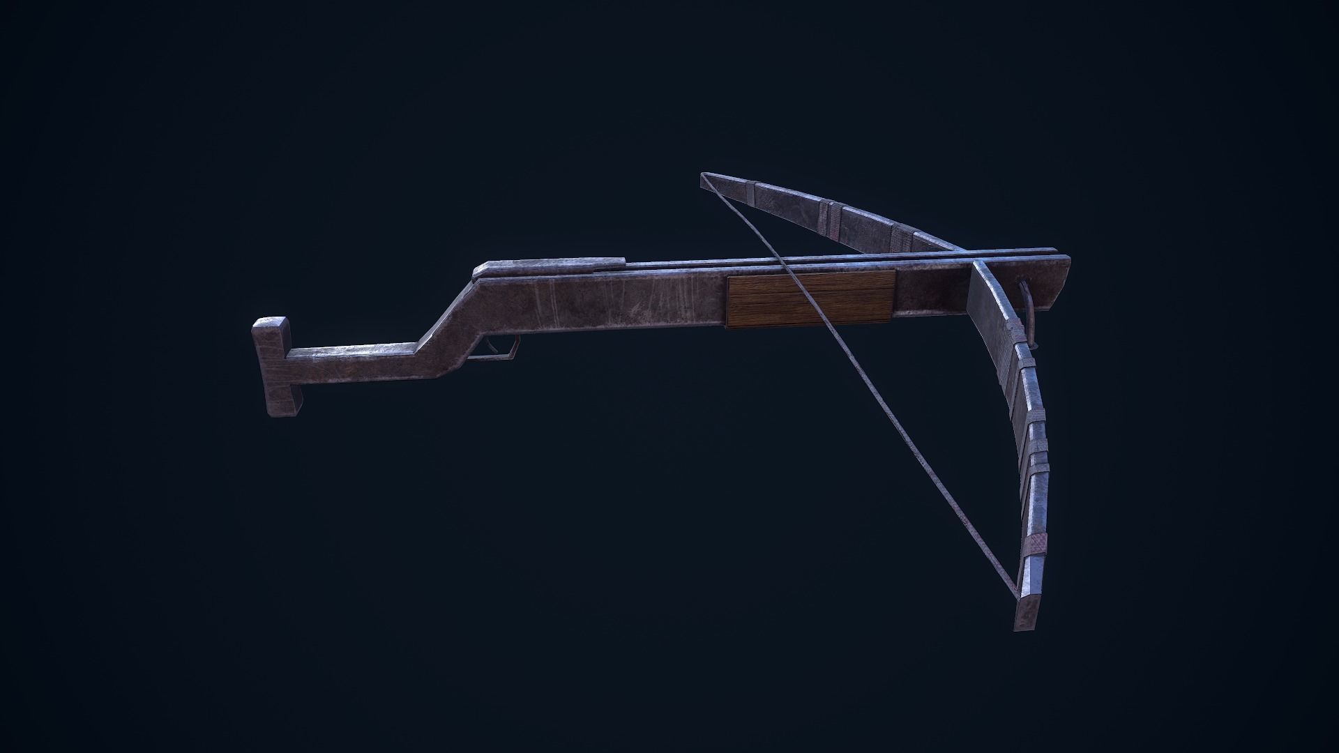 Crossbow bow and arrow Low-poly 3D model_6
