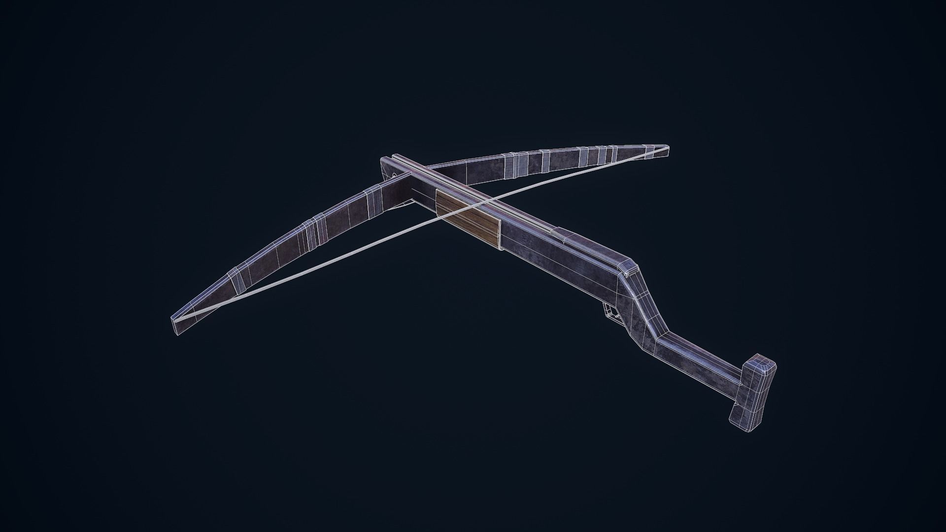 Crossbow bow and arrow Low-poly 3D model_15