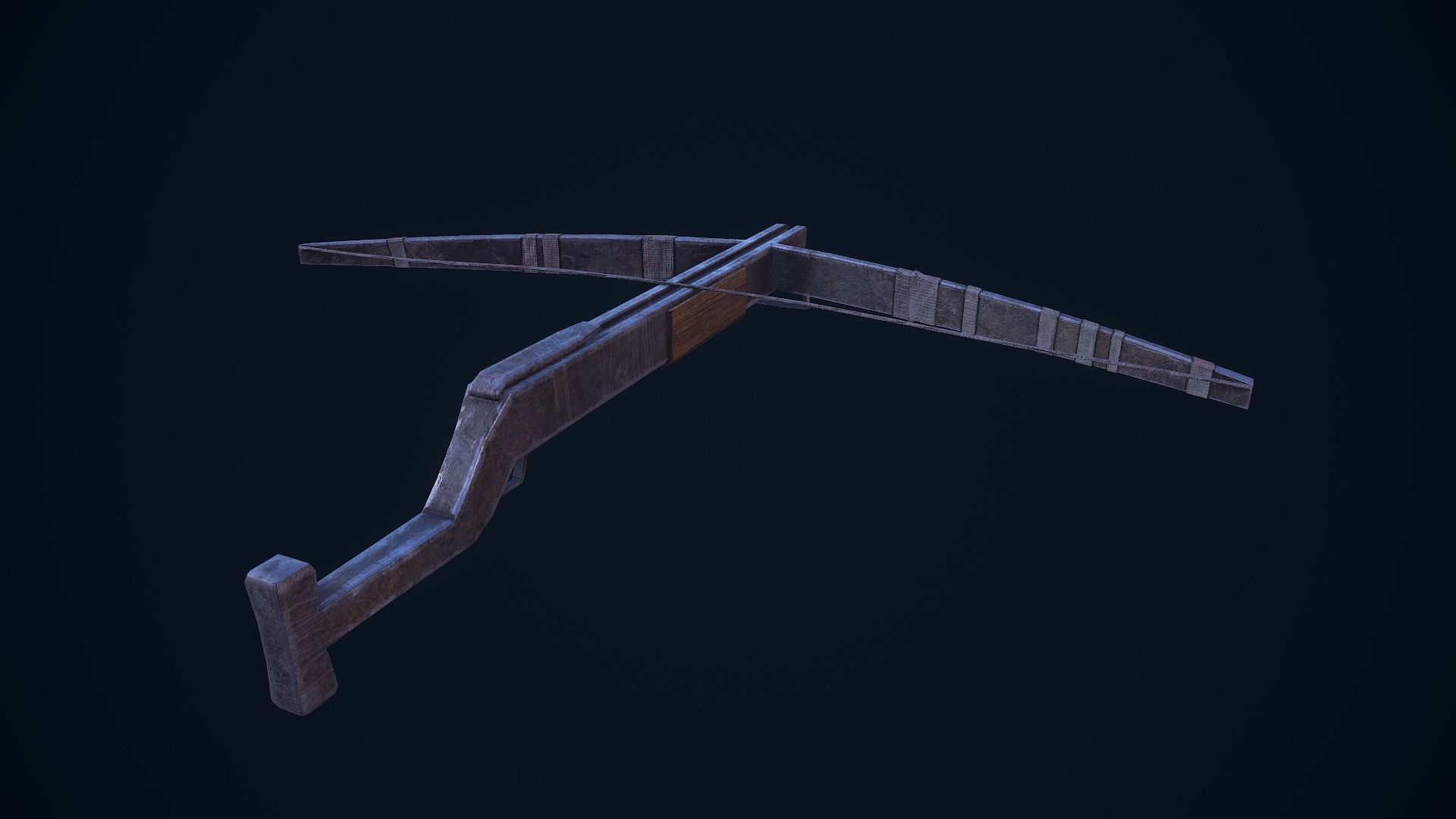 Crossbow bow and arrow Low-poly 3D model_4