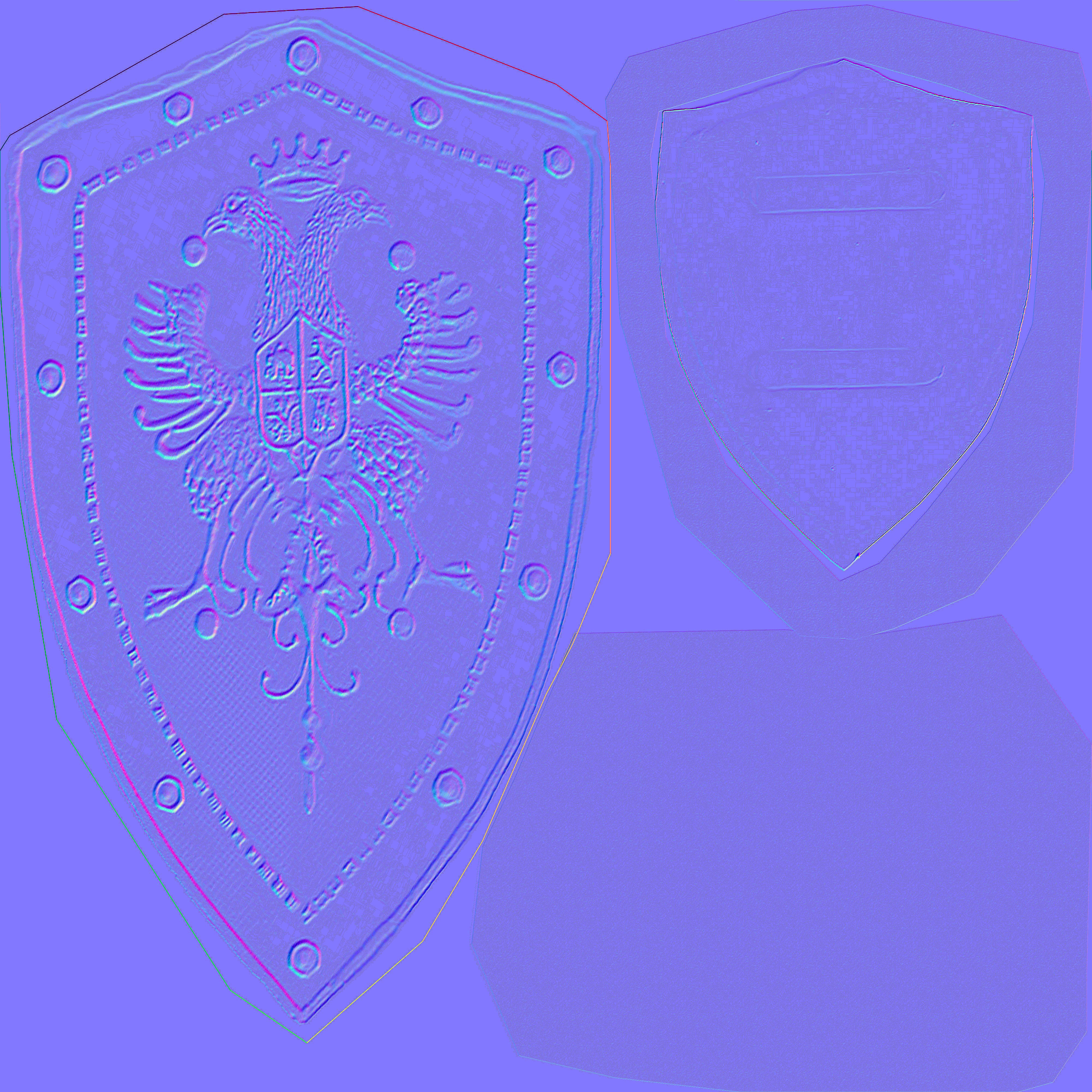 Eagles Medieval Battle Shield Low-poly 3D model_4