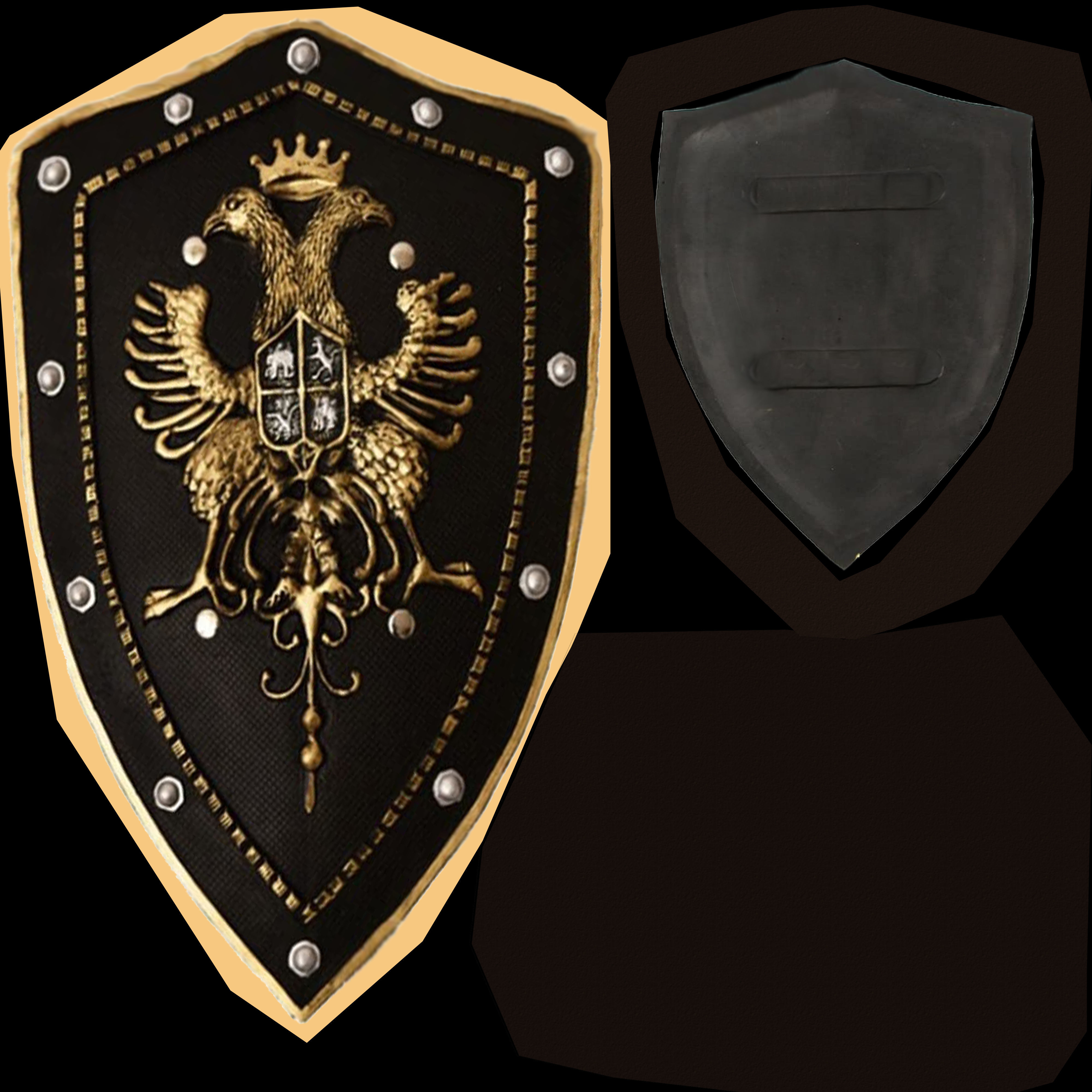 Eagles Medieval Battle Shield Low-poly 3D model_3