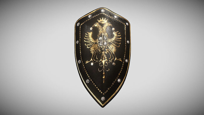 Eagles Medieval Battle Shield Low-poly 3D model