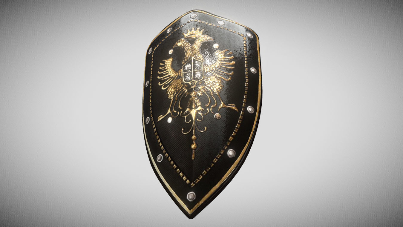 Eagles Medieval Battle Shield Low-poly 3D model_2
